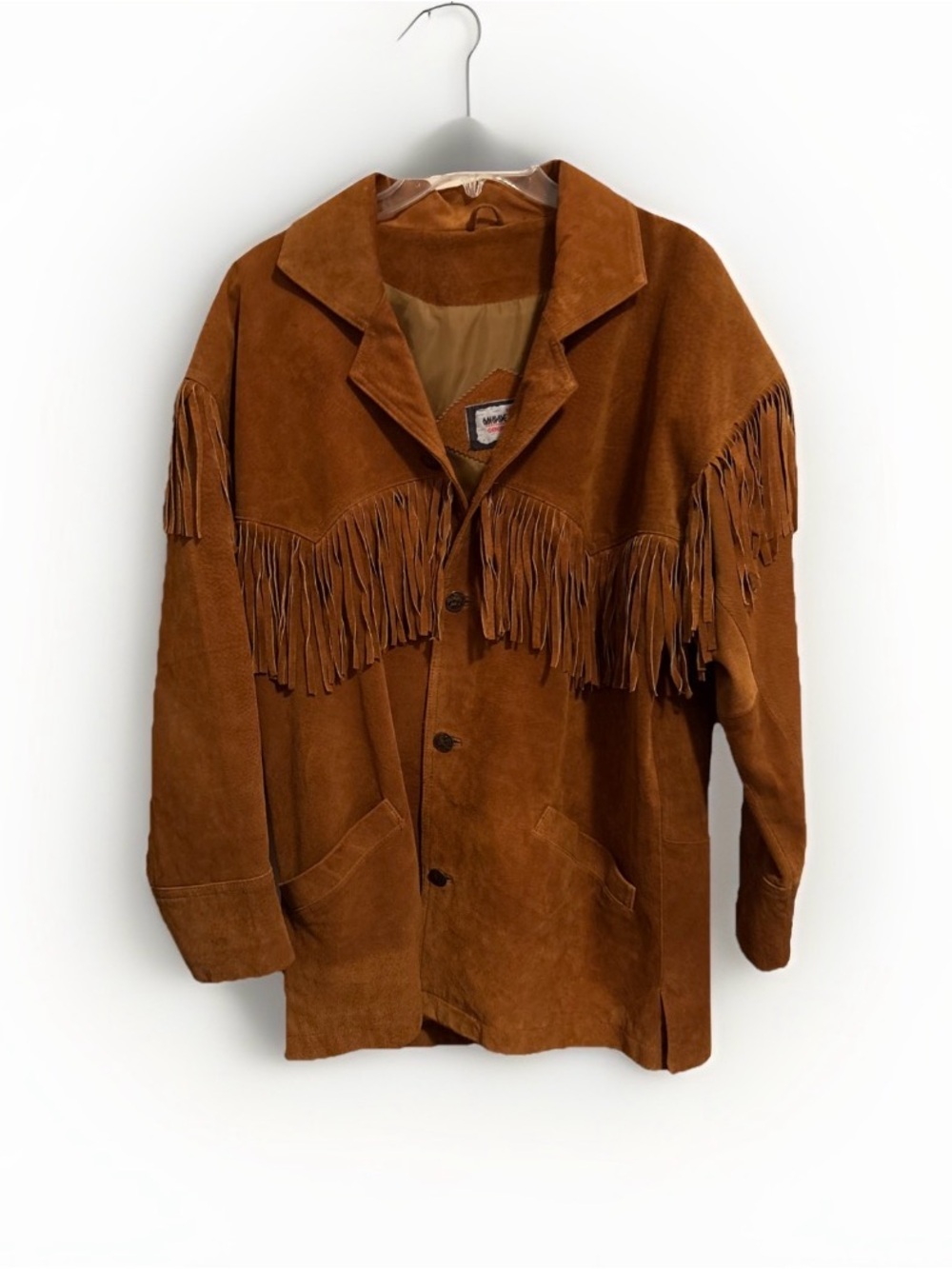 Minnetonka Brown Suede Fringe Coat Festival Western Cowboy size small